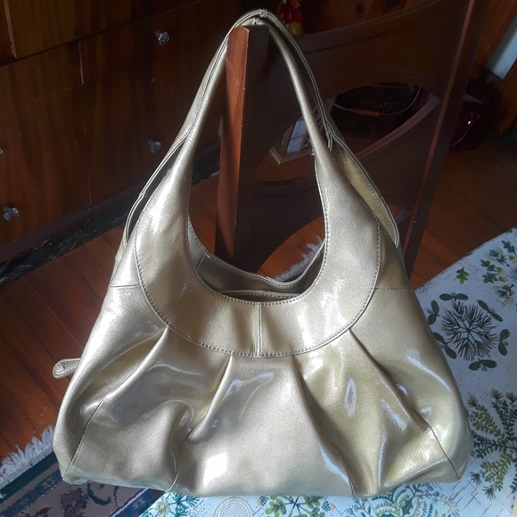 Sigrid Olsen Gold Patent Leather Shoulder Bag - Picture 2 of 7
